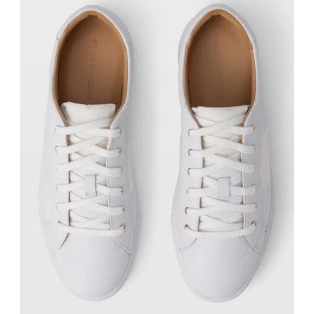 NEW Club Monaco Jowenna White Low Top Sneaker Lace Up Women's US 9 EUR 39‎